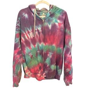 Vintage tye die zip up hoodie Froot of the loom tag unisex size large